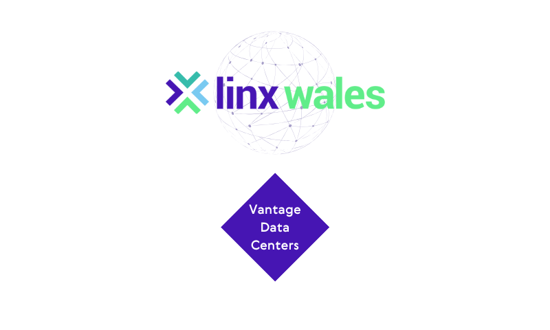 LINX Wales network map showing the location at Vantage Data Centers CWL1 in Newport.